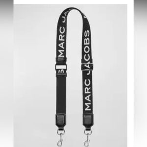 MARC JACOBS Black 'The Logo Webbing Strap Slim' Shoulder Strap